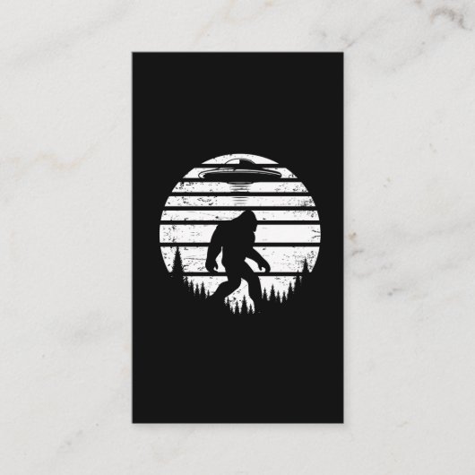 Retro Bigfoot Alien Abduction Ufo Fan Visitekaartje (Voorkant)