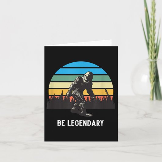 Retro Bigfoot Be Legendary Motivational  Kaart (Voorkant)