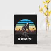 Retro Bigfoot Be Legendary Motivational  Kaart (Gele Bloem)