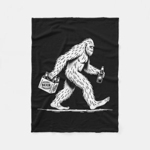 Retro Bigfoot Drink Bier – Funny Sasquatch Fleece Deken