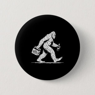Retro Bigfoot Drink Bier – Funny Sasquatch Ronde Button 5,7 Cm