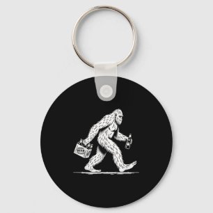 Retro Bigfoot Drink Bier – Funny Sasquatch Sleutelhanger