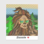 Retro Bigfoot |  kleuren Sasquatch Pop Art Sticker (Vel)
