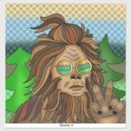 Retro Bigfoot |  kleuren Sasquatch Pop Art Sticker