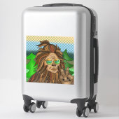Retro Bigfoot | kleuren Sasquatch Pop Art Sticker (Koffer)
