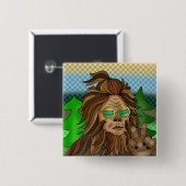 Retro Bigfoot | kleuren Sasquatch Pop Art Vierkante Button 5,1 Cm (Voorkant /achterkant)