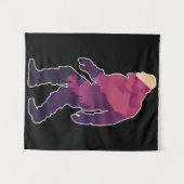 Retro Bigfoot Mountain Forest Landscape Wilderness Wandkleed (Voorkant (horizontaal))