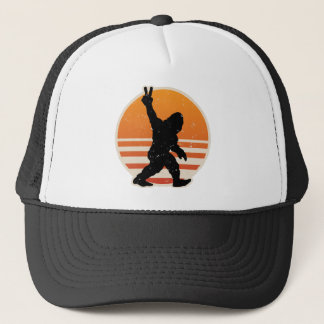 Retro Bigfoot Peace Sign Trucker Pet