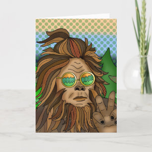 Retro Bigfoot   Pop Art Sasquatch Birthday Kaart