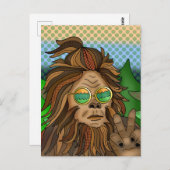 Retro Bigfoot | Pop Art Sasquatch Briefkaart (Voorkant / Achterkant)