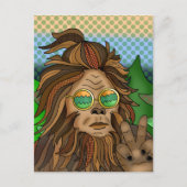 Retro Bigfoot | Pop Art Sasquatch Briefkaart (Voorkant)