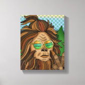 Retro Bigfoot | Pop Art Sasquatch Canvas Afdruk (Voorkant)