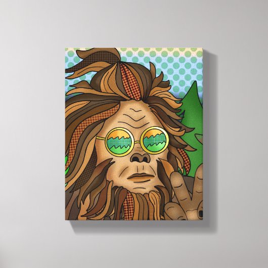 Retro Bigfoot | Pop Art Sasquatch Canvas Afdruk (Voorkant)