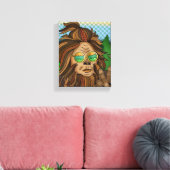 Retro Bigfoot | Pop Art Sasquatch Canvas Afdruk (Insitu (Woonkamer))