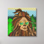 Retro Bigfoot | Pop Art Sasquatch Canvas Afdruk (Voorkant)