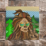 Retro Bigfoot | Pop Art Sasquatch Canvas Afdruk<br><div class="desc">De hand van de Retro-pop-stijl is cool Bigfoot,  met bruine bril en stijlvolle paardenstaart.</div>