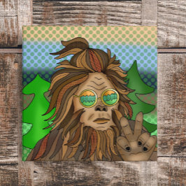 Retro Bigfoot | Pop Art Sasquatch Canvas Afdruk