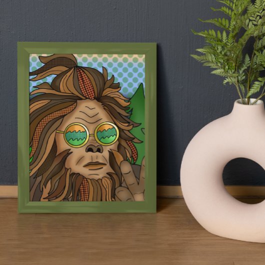 Retro Bigfoot | Pop Art Sasquatch Canvas Afdruk