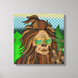 Retro Bigfoot | Pop Art Sasquatch Canvas Afdruk