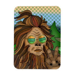Retro Bigfoot   Pop Art Sasquatch Magneet