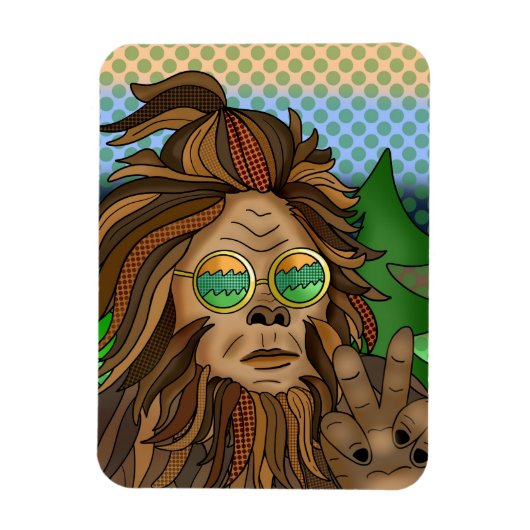 Retro Bigfoot | Pop Art Sasquatch Magneet (Verticaal)