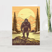 Retro Bigfoot Sasquatch Bergen Verjaardag Kaart (Voorkant)