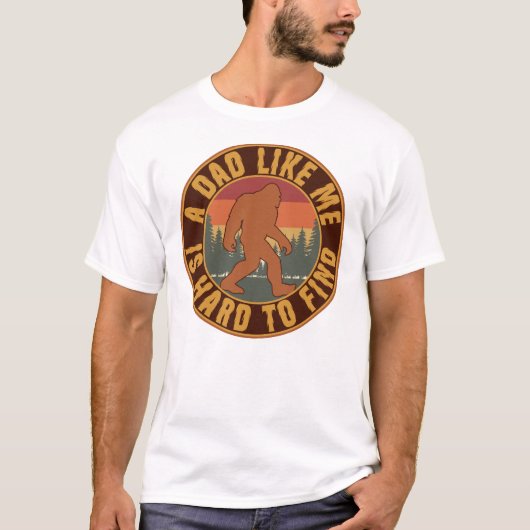 Retro Bigfoot Sasquatch Grappige Vaderdag Kunst T-shirt (Voorkant)