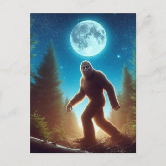 Retro Bigfoot  Sasquatch Mountains Briefkaart (Voorkant)