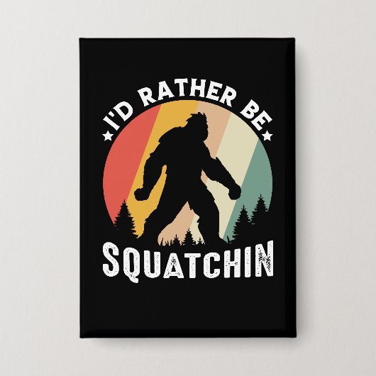 Retro Bigfoot Sasquatch Squatchin Grafisch Button (Voorkant)