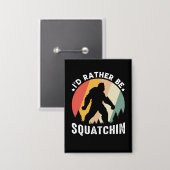 Retro Bigfoot Sasquatch Squatchin Grafisch Button (Voorkant / Achterkant)