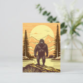 Retro Bigfoot  Sasquatchgebergte Briefkaart (Staand voorkant)
