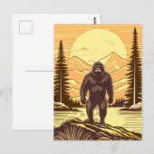 Retro Bigfoot  Sasquatchgebergte Briefkaart (Voorkant / Achterkant)