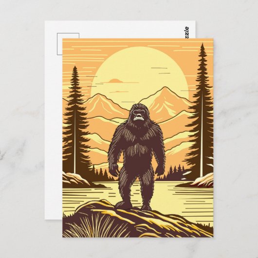 Retro Bigfoot  Sasquatchgebergte Briefkaart (Voorkant / Achterkant)