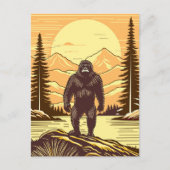 Retro Bigfoot  Sasquatchgebergte Briefkaart (Voorkant)