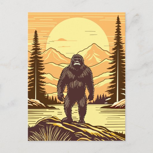 Retro Bigfoot  Sasquatchgebergte Briefkaart (Voorkant)