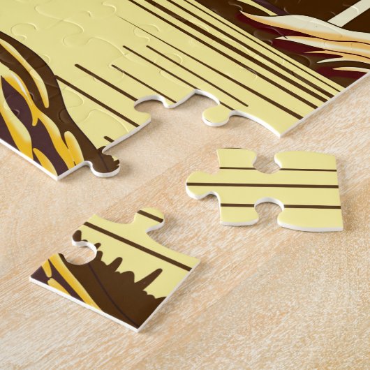 Retro Bigfoot Sasquatchgebergte Legpuzzel (Zijkant)