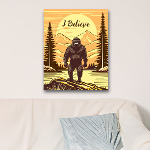 Retro Bigfoot Sasquatchgebergte Poster
