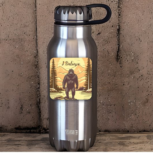 Retro Bigfoot Sasquatchgebergte Vierkante Sticker