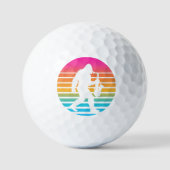 Retro Bigfoot Saxofoon Zonsondergang Design Golfballen (Voorkant)