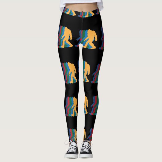 Retro Bigfoot Silhouette 70s  Leggings (Voorkant)