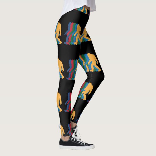 Retro Bigfoot Silhouette 70s  Leggings (Rechts)