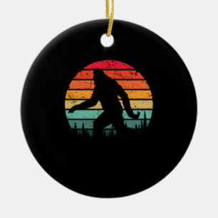 Retro Bigfoot Silhouette Sun geloof! Origineel 80' Keramisch Ornament