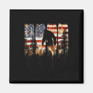 Retro Bigfoot VS Amerikaanse Vlag Onafhankelijkhei Magneet