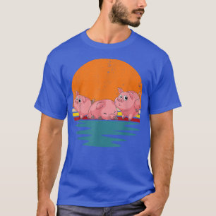 Retro Biggetje Boer Schattig Boerderijdier Liefheb T-shirt