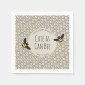 Retro bijen en Honeycomb Baby shower Servet (Voorkant)