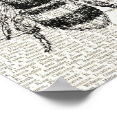 Retro Bijenkrantenzwart en wit Poster (Hoek)