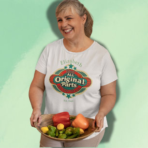 Retro Bijna Alle Originele Onderdelen Aangepast  Grote Maat T-shirt
