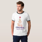 Retro bijpassende kerst ringtrui VS T-shirt (Voorkant volledig)