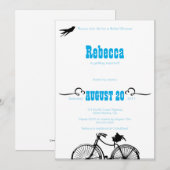 Retro Bike Bridal Shower Kaart (Voorkant / Achterkant)