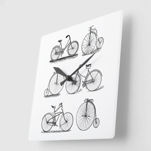 Retro bike clock vierkante klok (Hoek)
